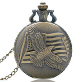 Antique Bronze US Flag Pocket Watch