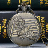 Antique Bronze US Flag Pocket Watch